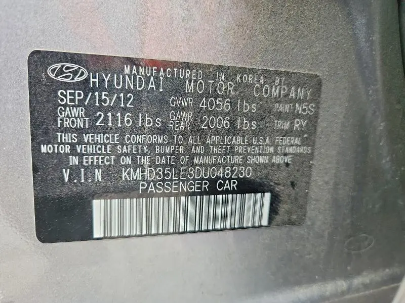 2013 HYUNDAI ELANTRA GT BASE  