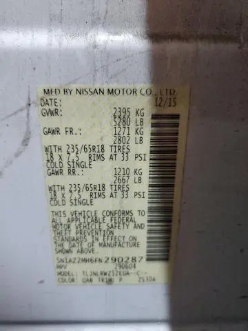 2015 NISSAN MURANO S  