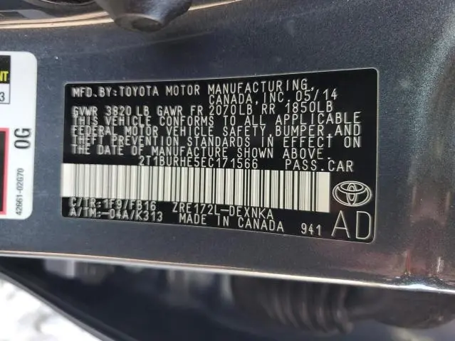 2014 TOYOTA COROLLA L