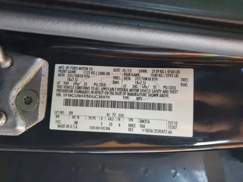 2013 FORD ESCAPE SEL  