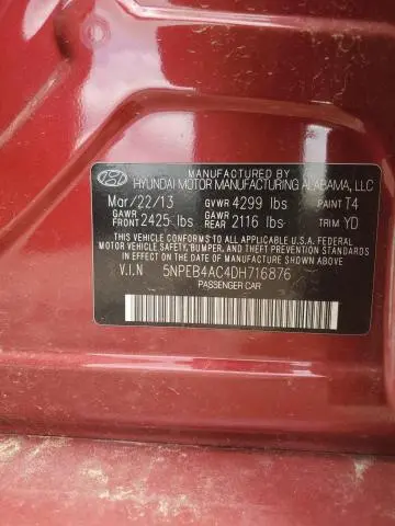 2013 HYUNDAI SONATA GLS  