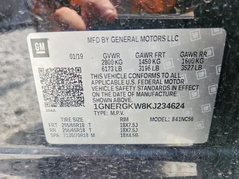 2019 CHEVROLET TRAVERSE LT  