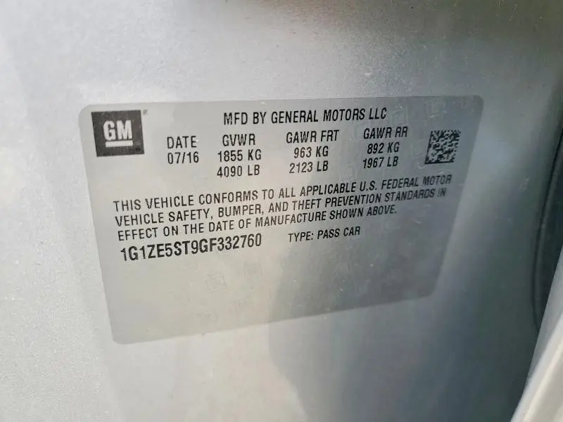 2016 CHEVROLET MALIBU LT  