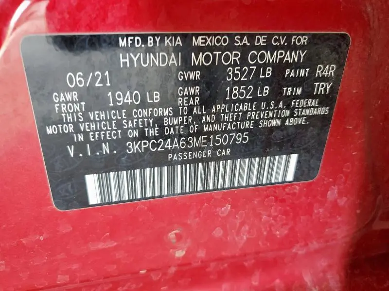2021 HYUNDAI ACCENT SE  