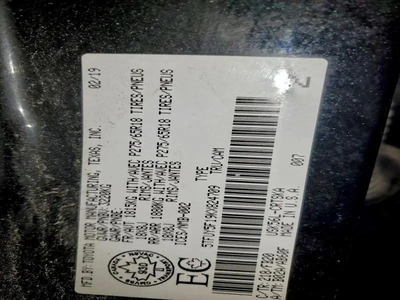 2019 TOYOTA TUNDRA DOUBLE CAB SR  