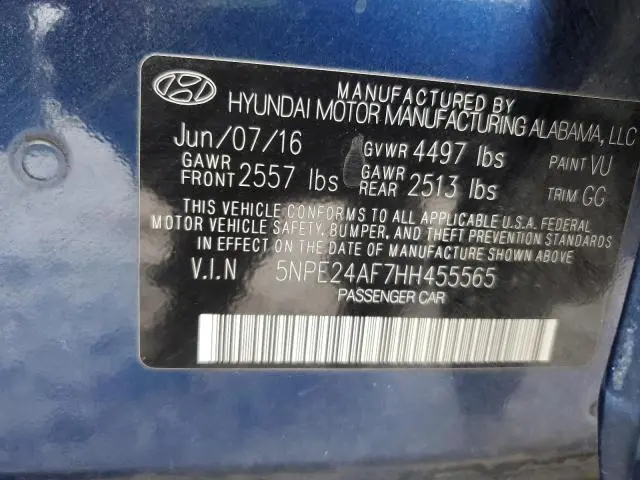 2017 HYUNDAI SONATA SE