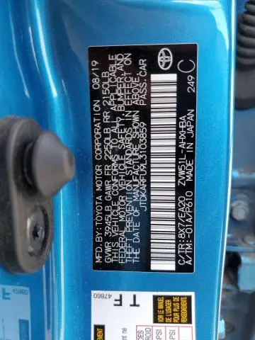 2020 TOYOTA PRIUS L  