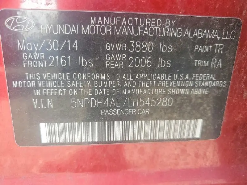 2014 HYUNDAI ELANTRA SE  