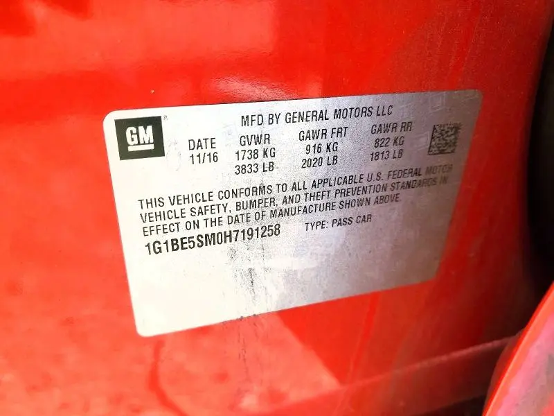 2017 CHEVROLET CRUZE LT  