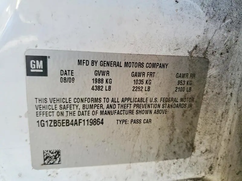 2010 CHEVROLET MALIBU LS  