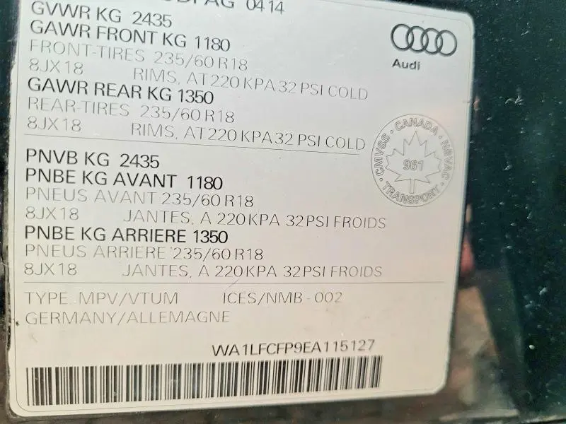 2014 AUDI Q5 PREMIUM PLUS  
