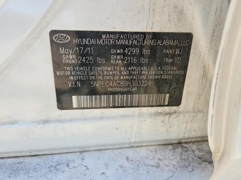 2011 HYUNDAI SONATA SE  