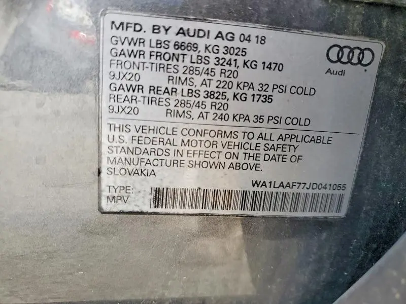2018 AUDI Q7 PREMIUM PLUS  