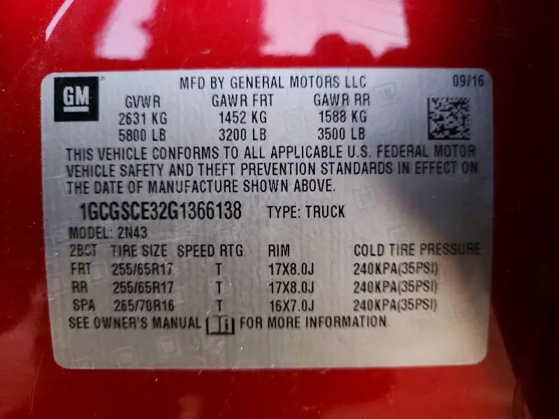 2016 CHEVROLET COLORADO LT  