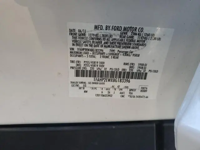 2011 FORD TAURUS SEL  