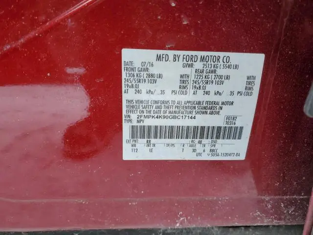 2016 FORD EDGE TITANIUM  