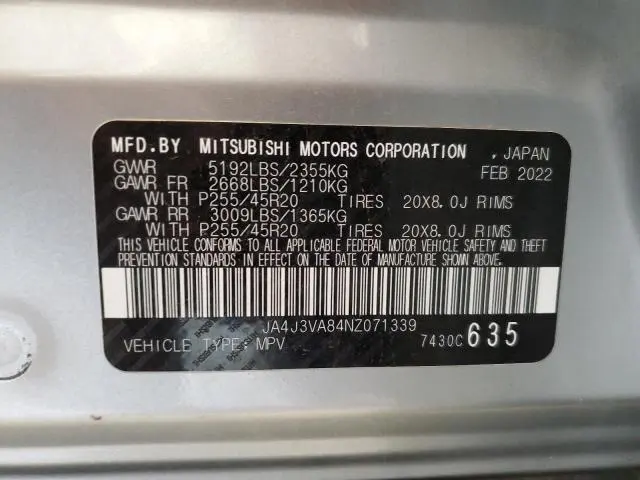 2022 MITSUBISHI OUTLANDER SEL  