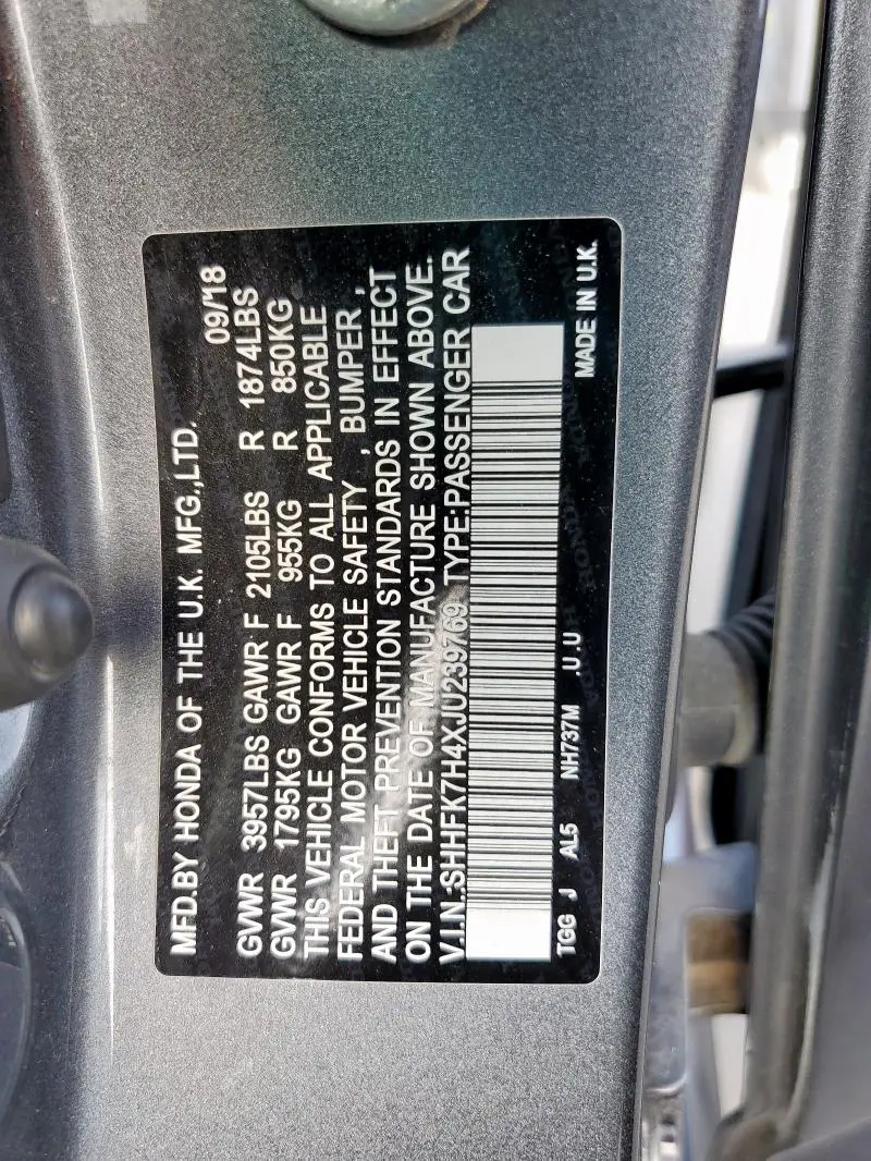 2018 HONDA CIVIC SPORT  