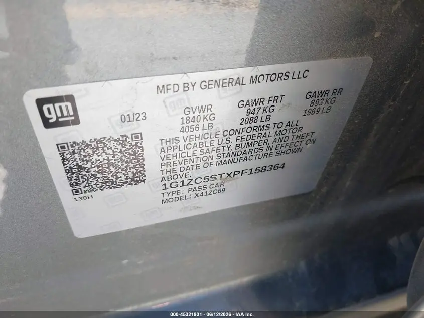 2023 CHEVROLET MALIBU FWD 1FL