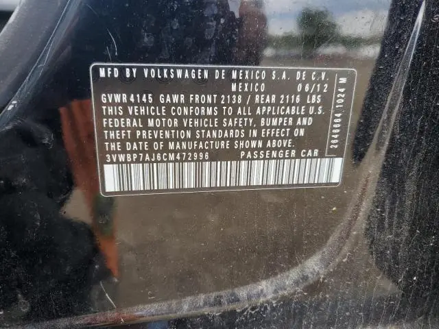 2012 VOLKSWAGEN JETTA SE  