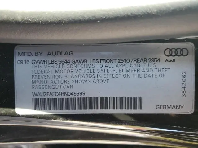 2017 AUDI S7 PRESTIGE  