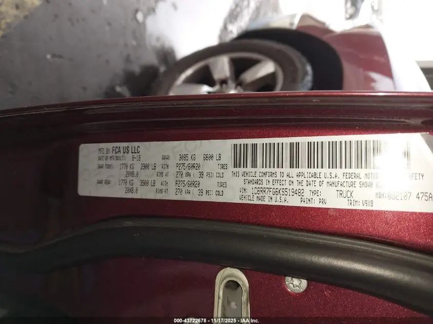 2019 RAM 1500 CLASSIC TRADESMAN  4X4 6'4 BOX