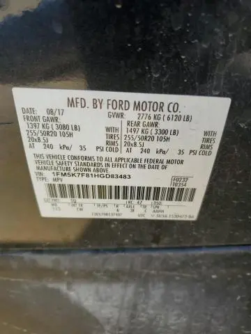 2017 FORD EXPLORER LIMITED  