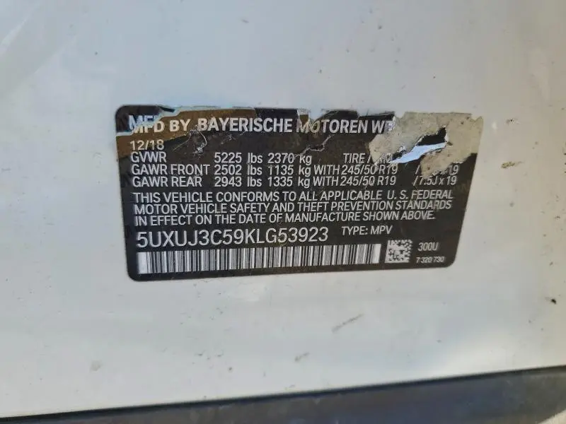 2019 BMW X4 XDRIVE30I  