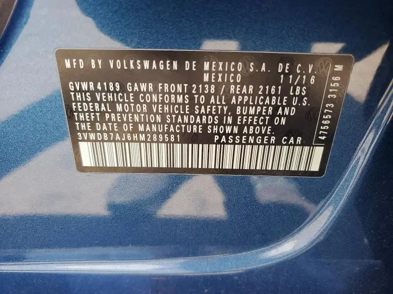 2017 VOLKSWAGEN JETTA SE  
