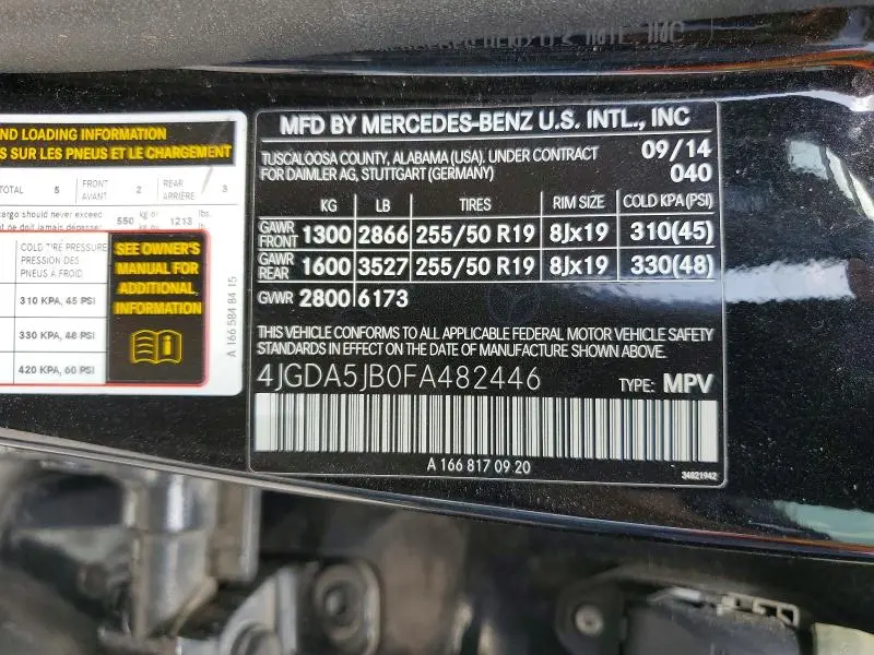 2015 MERCEDES-BENZ ML 350  