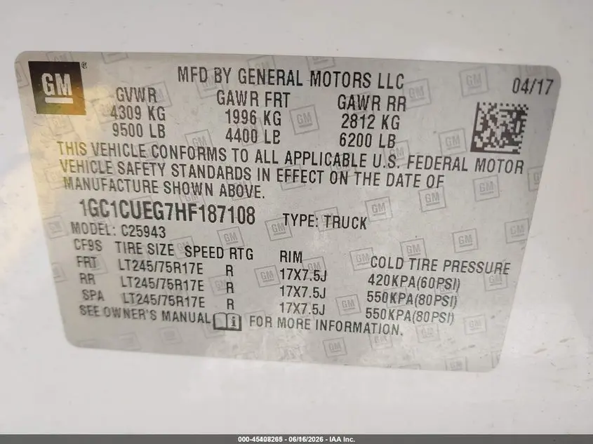 2017 CHEVROLET SILVERADO 2500HD WT