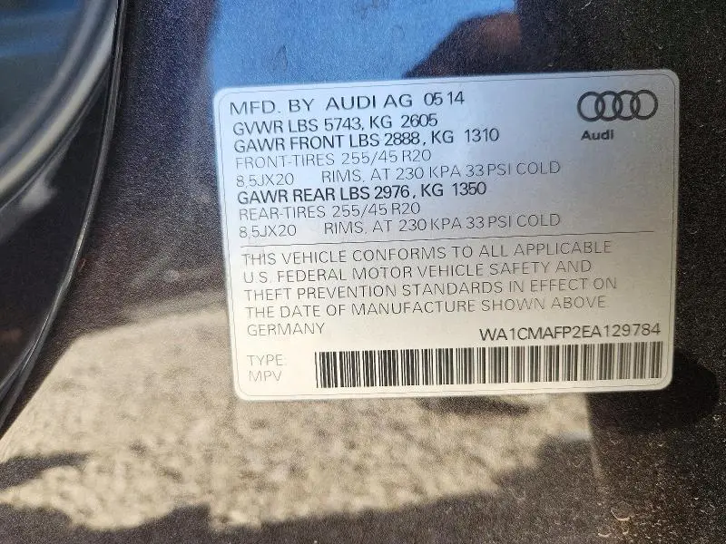 2014 AUDI Q5 TDI PREMIUM PLUS  
