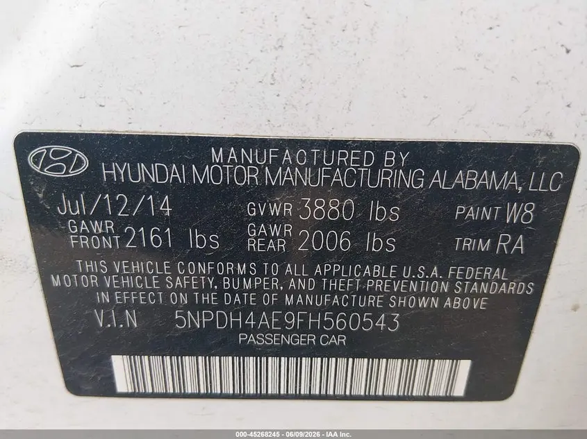 2015 HYUNDAI ELANTRA SE