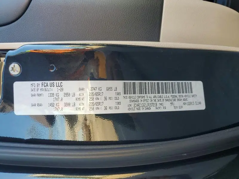 2020 CHRYSLER VOYAGER LXI  