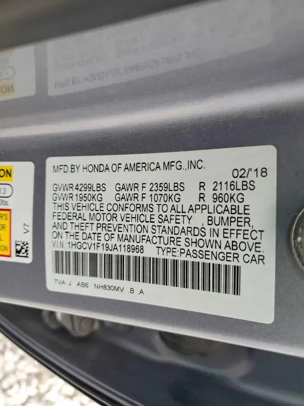 2018 HONDA ACCORD LX  