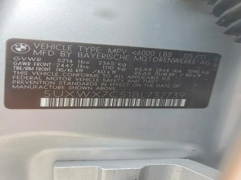 2011 BMW X3 XDRIVE35I  