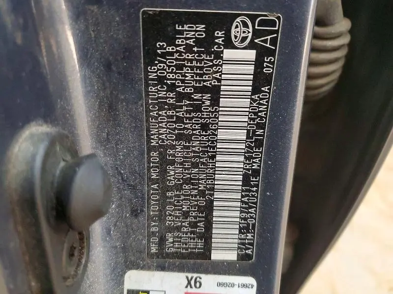 2014 TOYOTA COROLLA L  