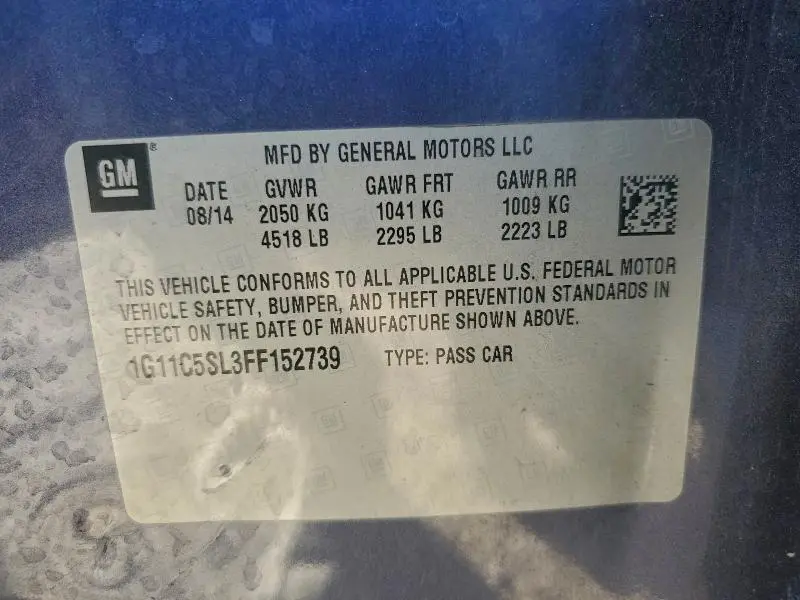 2015 CHEVROLET MALIBU 1LT  