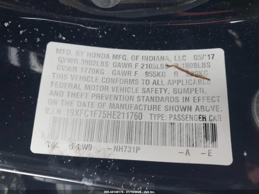 2017 HONDA CIVIC EX-L