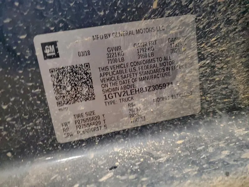 2018 GMC SIERRA K1500  