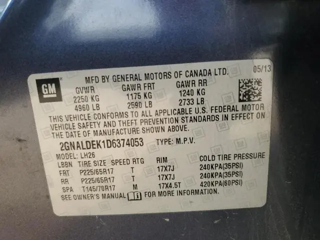 2013 CHEVROLET EQUINOX LT  