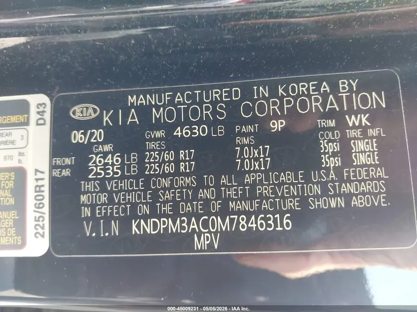 2021 KIA SPORTAGE LX