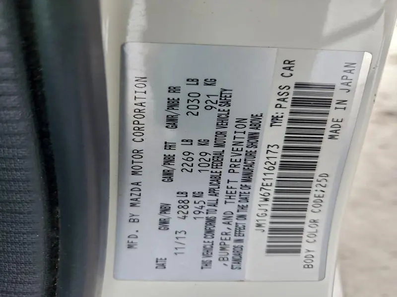 2014 MAZDA 6 GRAND TOURING  