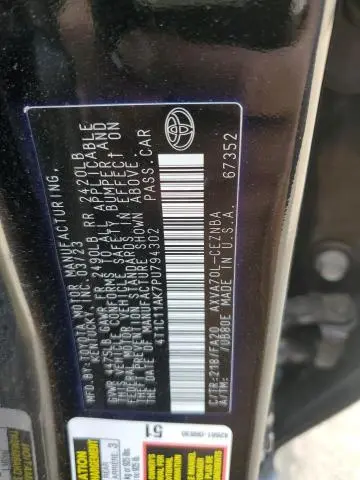 2023 TOYOTA CAMRY LE  