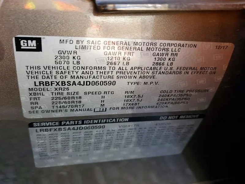 2018 BUICK ENVISION PREFERRED  