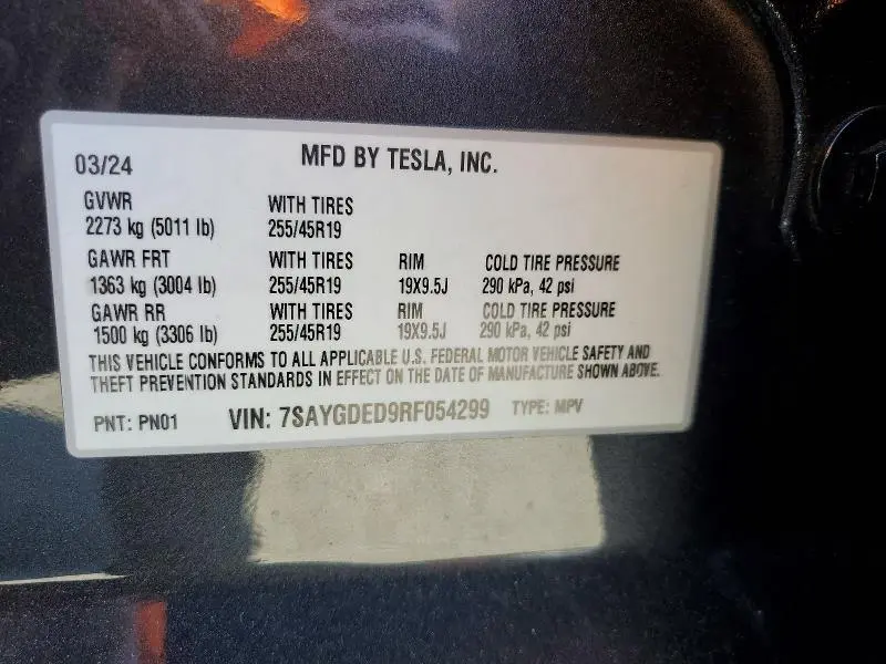 2024 TESLA MODEL Y   