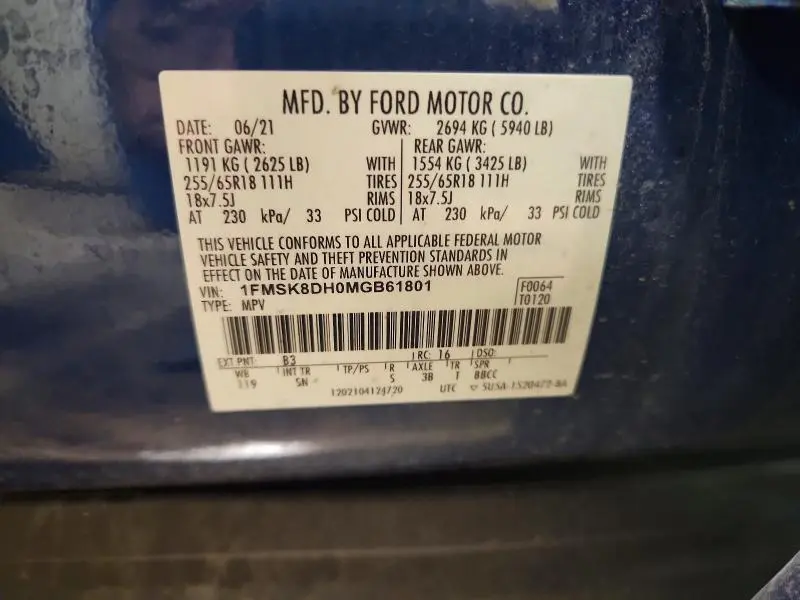 2021 FORD EXPLORER XLT  