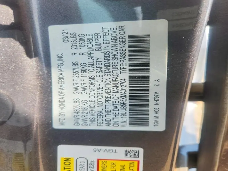 2021 ACURA TLX TECH A  