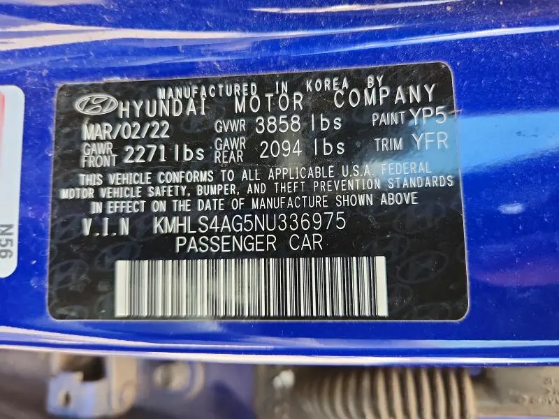 2022 HYUNDAI ELANTRA SEL  