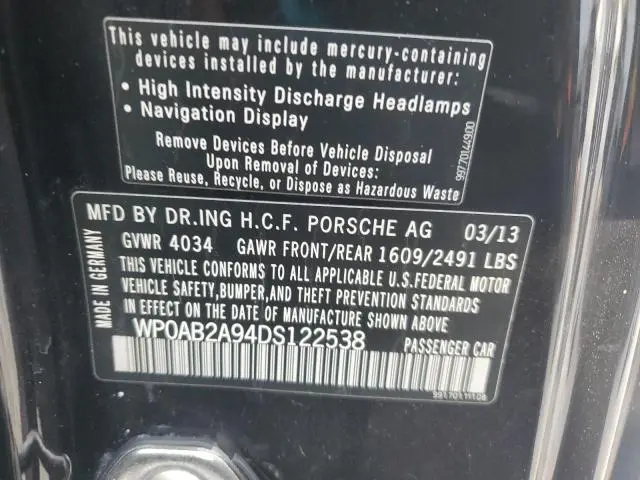 2013 PORSCHE 911 CARRERA S  